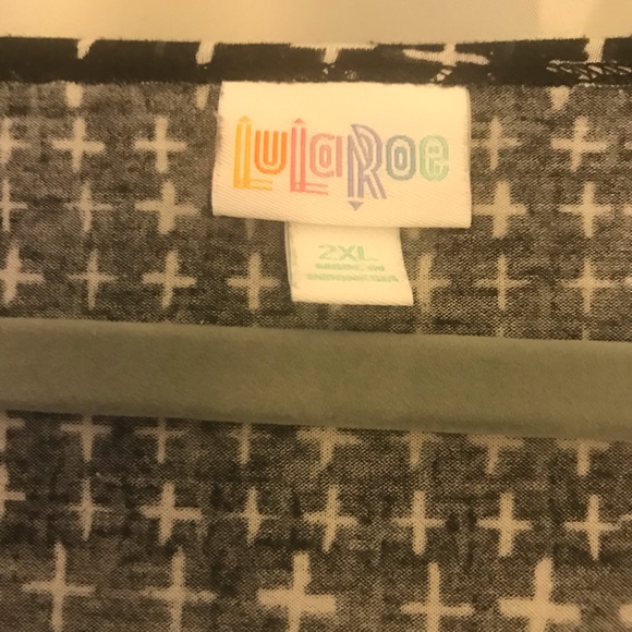 Black and White Cross Lularoe Irma Top - Picture 2 of 3